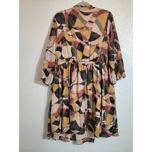 Torrid Clip Dot Keyhole Dress Women’s 3X Black Mini Short Sleeve Plus Size Flowy - Picture 9 of 11